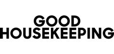 the words good house keeping written in black on a white background