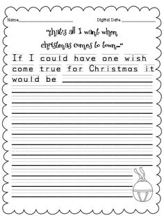 christmas writing worksheet for kids