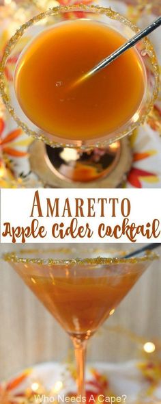 Amaretto Apple Cider Cocktail combines the best flavors in an easy to make beverage perfect for fall. You'll love the combination in this great drink. Cocktail Thanksgiving, Cider Cocktail, Apple Cider Cocktail, Thanksgiving Drinks, Thanksgiving Cocktails, Cider Cocktails, Fall Cocktails, Milk Shakes