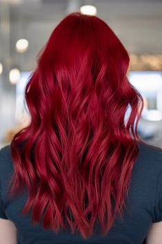 28 Red Hair Color Ideas: Styles for Brunettes, Blondes & Highlights Vibrant Red Hair Short, 2024 Red Hair Trends For Women, Red Magenta Hair, Vivid Red Hair Color, Rich Red Hair Color, Raspberry Red Hair, Red Hair Bright, Dimensional Red Hair