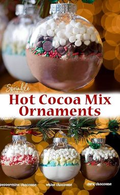 Diy Hot Cocoa Mix, Joululahjat Diy, Christmas Gifts Diy Homemade, Hot Cocoa Ornaments, Diy Hot Cocoa, Hot Cocoa Mix, Hot Cocoa Mixes, Diy Holiday Gifts, Cocoa Mix