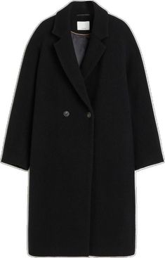 Elegant H&m Outerwear For Fall, Elegant H&m Fall Outerwear, Elegant H&m Outerwear For Work, Elegant H&m Workwear Outerwear, Chic Oversized H&m Outerwear, H&m Black Workwear Outerwear, H&m Black Outerwear For Work, Oversized H&m Outerwear For Work, Felted Wool