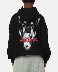 Streetwear Long Sleeve Hoodie With Cat Design, Hooded Cat Design Sweatshirt For Streetwear, Doberman Sweatshirt, Black Hoodie With Cat Print, Dog Clothes Sweatshirts & Hoodies, Black Culture, Culture Kings, Black Hoodie, Dogs