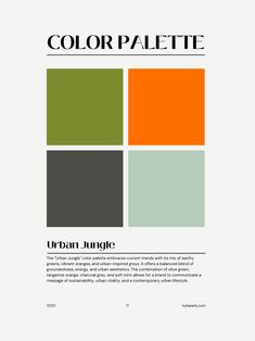 the color palette is an orange, green and grey scheme with black text that reads urban jungle