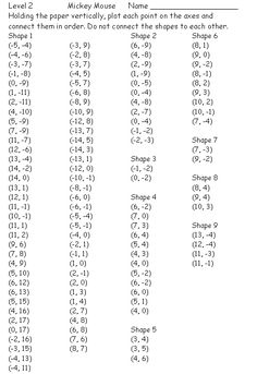 the table has numbers and shapes for each item to be used in this game, which is