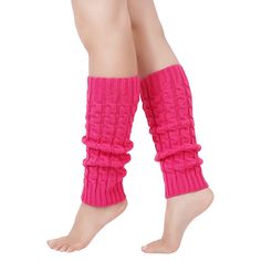 PRICES MAY VARY. Good-quality and Comfortable Material: The 80s leg warmers are made of premium Acrylic fibers. Leg warmers for women 80s are soft, warm and durable. Lines on the 80s leg warmers for women are delicate. The colors of neon leg warmers for women 80s are bright and vibrant. Exquisite knitting technology makes hot pink leg warmers more firm and not easy to be broken. Neon Leg Warmers Size: Length: 15.7" / 40cm. Maximum calf circumference: 15”. Pink leg warmers have good quality. Free Fitted Pink Knee-high Socks For Fall, Fall Season Pink Stretch Knee-high Socks, Pink Knitted Socks For Winter, Pink Fitted Leg Warmers For Fall, Fitted Pink Knee-high Socks For Winter, Fitted Pink Knee-high Winter Socks, Knee-high Pink Leg Warmers For Fall, Pink Knee-high Leg Warmers For Fall, Pink Thigh High Hosiery For Winter