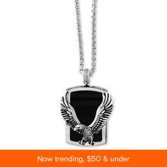 in stock Eagle Pendant, Necklace Designs, Onyx, Pick Up, Buy Online, Pendant Necklace, Sterling Silver, Pendant, Silver