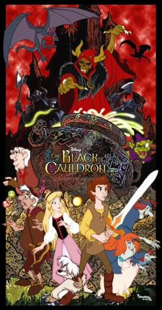 an animated movie poster with the characters in it