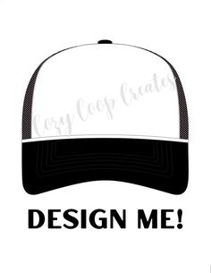 Trucker hat bar design template! Black Trucker Hat With Graphic Print, Black Graphic Print Trucker Hat, Graphic Print Trucker Hat With Flat Bill, Customizable Black Custom Snapback Hat, Graphic Print Flat Bill Trucker Hat, Customizable Black Snapback Hat, Custom White Snapback Hat, Custom White Snapback Cap, Trucker Hat With Graphic Print