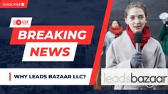 a woman with a microphone in front of a news banner that reads breaking news why leads bazar llc?