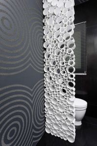 the bathroom is decorated with modern wallpaper and decorative decor ideas diy p d