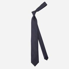 Elevate your attire with the Square Echo Necktie in Navy. Embrace its classic, timeless appeal, and let your style speak volumes with this essential accessory that exudes effortless sophistication. | Men's Tie Bar: Square Echo Tie - Skinny, In Navy, Silk, Geometric Timeless Fitted Ties For Workwear, Timeless Fitted Ties For Work, Classic Navy Ties For Work, Classic Blue Suit And Tie Accessories For Business Casual, Elegant Navy Suit And Tie Accessories For Business Casual, Navy Fitted Tie For Office, Navy Tie, Tie Bar, Silk Ties