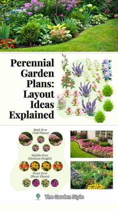 the garden style guide is shown in this image, with different types of flowers and plants