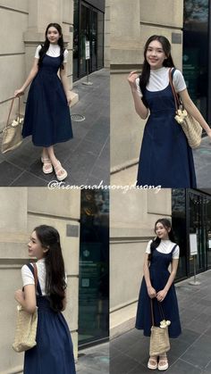 Modest Asian Outfits, Ootd Korean Style Dress, Korean Skirt Outfits, Ootd Korean Style, Modest Girly Outfits, Rok Outfit, Mode Chanel