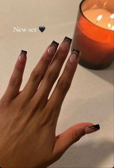 Black Acrylic Nails, Work Nails, Short Square Acrylic Nails, Unique Acrylic Nails