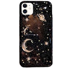 an iphone case with stars and moon on it