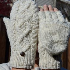 Cable Knit Convertible Mitten, Hand Knit Winter Gloves With Fleece Lining Hand Knitted Fingerless Gloves, Knitting Gloves Pattern, Convertible Mittens, Gloves Knitted, Knitted Mittens Pattern, Glove Pattern, Knitted Mittens, Cory Booker, Winter Mittens