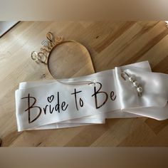 Worn Once, Like Brand New White Sash With Gold Lettering And Gold Metal Tiara. Bride To Be Sash, Gold Lettering, Gold Letters, Bride To Be, Birthday Ideas, Tiara, Gold Metal, White Gold, Women Accessories