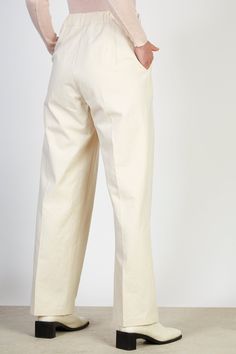 - Fit: True to size- Measurements: 1. Waist: 28cm, 2. Front rise: 31cm, 3. Length: 100cm- Materials: 100% cotton- Thickness: Moderate- Sheerness: None- Stretch: None- Lining: None- Care: Gentle wash cold and dry in shade Beige Tapered Leg Chinos With Belt Loops, Cream Wide-leg Pants With Belt Loops, Belted Beige Trousers, Elegant Belted Cotton Pants, Cream High-waisted Wide Leg Pants With Belt Loops, Cream Straight Pants With Belt Loops, Belted Straight Leg Beige Pants, Beige Straight Leg Belted Pants, Beige Belted Straight Leg Pants