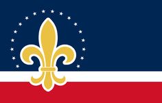 the flag of new orleans with a fleur de lis on it's side