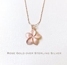 Sale! Rose Gold over Sterling Silver plumeria necklace, Plumeria necklace, Hawaiian necklace, Plumeria jewelry, Flower necklace,Bridesmaid g Diamond Cross Necklace Gold, Silver Necklace Designs, Hawaiian Necklace, Silver Jewelry Cleaner, Jewelry Flower, Diamond Cross Pendants, Bracelet Charms, Gold Diamond Earrings, Rose Gold Jewelry