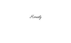 the word honesty written in black ink on a white background