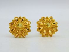 Gold Flower Earrings For Festive Occasions, Gold Floral Jewelry For Festivals, Traditional Flower Earrings For Festive Occasions, Traditional Gold Flower Earrings For Festivals, Traditional Gold Flower Earrings For Festive Occasions, Traditional Gold Flower Earrings For Formal Occasions, Traditional Gold Flower Earrings, Traditional Yellow Gold Clip-on Earrings, Traditional Yellow Gold Earrings With Historical Design