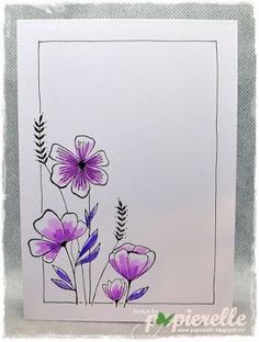 a card with flowers painted on it