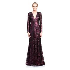 Radiate Like No Other In Our Brilliant Evening Gown. Paillette Embroidery Shimmers With A Deep V-Neckline That Frames The Dcolletage And A Floor Gazing Skirt. Color: Raisin / Black Approx. Length From Natural Waist To Hem Is 45" Dry Clean Luxury Fitted V-neck Gown, Festive V-neck Evening Gown, Luxury V-neck Gown With Sequins, Luxury Sequined V-neck Gown, Luxury V-neck Sequined Gown, Elegant V-neck Sequin Gown, Sequin Lace V-neck Evening Dress, V-neck Lace Evening Dress With Sequins, Fitted V-neck Gown For Festive Occasions