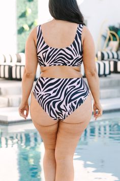 Coast along in this cute swimmie! The zebra pattern is super fierce and the buttons down the front is so trendy! Style this with the matching bottom or mix and match it for a super chic look! 82% Nylon, 18% Spandex Chic Soul, Zebra Pattern, Seductive Clothes, Chic Look, Trendy Style, Swim Bottoms, Matching Top, Zebras, Swim Top