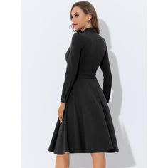 If you are a little conservative type of person so dress like this always works for you. The fabric is very soft and thick. It's very well made and the quality is high. You can wear this on special occasions. This lovely black dress is suited for a party, club, or holiday. It is also a great choice for daily wear, like shopping, dates, weekends, work, home, gatherings, etc. Winter Workwear Midi Dress, Knee-length, Winter Workwear Knee-length Midi Dress, Classic Winter Midi Dress For Office, Winter Workwear Midi Dress, Classic Winter Office Midi Dress, Fitted Midi Dress For Semi-formal Winter Occasions, Elegant Turtleneck Midi Dress For Work, Fitted Midi Dress For Winter Semi-formal Occasions, Elegant Solid Turtleneck Dress