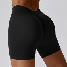 87% Nylon. 13% Spandex Soft. comfortable. skin friendly 4-way stretch. breathable and sweat-wicking Squat-proof Seamless fabric Back piece waist head V waist design Hip pumping pleat design. highlighting the peach buttocks Perfect for both sports activities and daily life