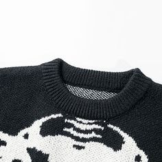 This unisex Skeleton Sweater is a long-lasting garment suitable for everyday use. It has a relaxed fit with a skeleton pattern on the front and sleeves. Buy Gothic Punk Pullover in black at an affordable price. Vintage Skeleton, Skeleton Bones, High Road, Oversized Knitted Sweaters, Long Sleeve Knit Sweaters, Mens Vintage, Sweater Design, Casual Pullover, Chest Size