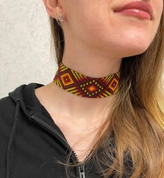 Beautiful multicolor choker in native American style Made from Czech beads. Length 12.2 inches (31 cm) + chain extension 2 inches (5 cm) Width 1.5 inches (4 cm)  >Back to my shop: https://www.etsy.com/shop/jewelrybylarisa?ref=seller-platform-mcnav Bohemian Multicolor Resizable Jewelry, Festival Choker With Round Beads, Adjustable Beaded Chain Choker For Festival, Beaded Choker Necklace For Festivals, Multicolor Beads For Choker Gift, Traditional Adjustable Choker With Tiny Beads, Adjustable Artisan Choker With Round Beads, Multicolor Choker Beads For Gifts, Unique Adjustable Beaded Chain Choker