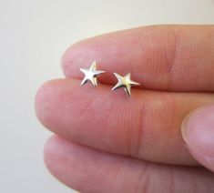 Tiny Sterling Silver Star Stud Earrings, Star Earrings. Cute Stud Earrings, Earrings Star, Star Stud Earrings, Dope Jewelry, Clothes Aesthetic, Star Earrings Stud, Funky Jewelry, Jewelry Lookbook, Star Studs