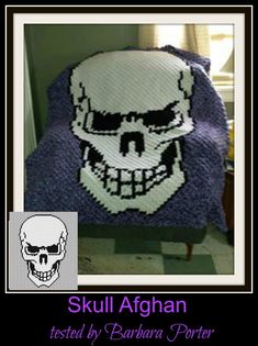 the skull afghan has been made by barbara porter