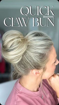 Medium Hair Everyday Styles, Quick Updos For Medium Hair For Work, Mid Length Hair Updo Easy, Easy Updos For Medium Hair Tutorial, Work Updos For Medium Hair, Updo For Fine Hair, Easy Updos For Fine Hair, Easy Hairstyles For Fine Hair, Quick Updos For Medium Hair