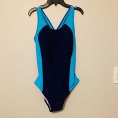 Questions? Leave A Comment Below! Blue One-piece Swimwear For Sports, Blue Lined One-piece Swimsuit, Blue Lined One-piece For Swimming, Sports Blue One-piece Swimwear, Casual Blue One-piece Swimsuit For Pool, Casual Blue One-piece For Pool, Blue Fitted Casual One-piece, Fitted Casual Blue One Pieces, Casual Fitted Blue One-piece