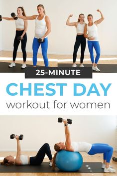 the 25 minute chest day workout is perfect for women to do in their home gym