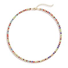 PRICES MAY VARY. Dazzling Design: This gold colorful rhinestone gemstone necklace is a true showstopper with its vibrant and eye-catching multicolor stone crystals. The arrangement of sparkling rhinestones creates a stunning and glamorous look that is sure to turn heads. Comfortable Fit: Designed with wearer's comfort in mind, this choker-style necklace sits comfortably around the neck without causing any irritation. Its lightweight construction allows for easy wearing throughout the day, ensuri Dainty Multicolor Choker Necklace, Cheap Multicolor Choker Necklace, Cute Multicolor Choker Necklace, Multicolor Beaded Choker Necklace, Casual Multicolor Beaded Choker, Gemstone Choker Necklace, Gemstone Choker, Choker Style Necklace, Choker Necklace Set