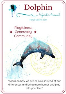 a dolphin is jumping out of the water with words above it that say, playflunness generous community