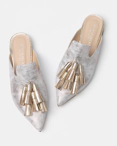 The Mirella Gold Leather Slip-On Mule Luxury Italian Flat Shoes – BellsandBecks.com Italian Leather Shoes, Flat Mules, Studded Heels, Womens Shoes High Heels, Shoe Obsession, Shoe Lover, Gold Leather, Coco Chanel, Leather Slip Ons