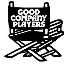 the logo for good company players, with two crossed skis in front of it