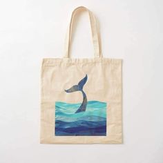 Creative Tote Bag, Handpainted Tote, Diy Tote Bag Design, Painted Canvas Bags, Tote Bag Business, Bag Painting, Blue Whales