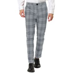 The classic dress pants feature the timeless plaid design, classic and always in trend. The slim-fitting tailoring shows the perfect leg shape, which will look better after wearing the pants. This pair of pants matches with leather shoes and a solid shirt at the top can make you a highlight in the crowd. Suitable for office, meeting, or dating in refined-fit plaid dress pants. Front Zipper Dress, Plaid Dress Pants, Slim Fit Dress Pants, Perfect Legs, Office Meeting, Checked Trousers, Business Pants, Business Checks, Slim Fit Chinos