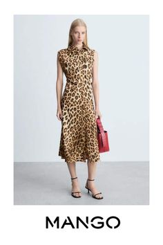 Take advantage of the best discount of the year with Black Friday, Flowy fabric, Midi design, Straight design, Leopard print, Animal print, Shirt-style collar, Sleeveless, Two patch pockets on the chest, Front button closure, The model is 5'11" and is wearing a size S, The model is 1.78 tall and is wearing a size 36 Dress Midi Party, Leopard Print Shirt, Flowy Fabric, Printed Shirt Dress, Party Prints, Tulum, Jumpsuit Dress, Printed Shirts, Black Friday