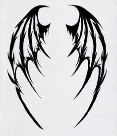 an image of two black wings on a white background