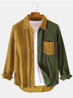 Mens Corduroy, Patchwork Shirt, Joggers Outfit, Corduroy Shirt, Designer Shirts, Sweater Sale, Women Outfits, Cool Clothes, Outerwear Sweater