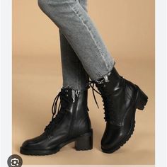 Seychelles Irresistible Black Leather Combat Lace Up Boots 6 Block Heel Hiker Biker Zip Lug Sole Block Heel New Heel Is About 2.8in Tan Combat Boots, Suede Combat Boots, Grunge Boots, Taupe Boots, Seychelles Shoes, Patent Leather Boots, Slouched Boots, Black Chelsea Boots, Moto Boots