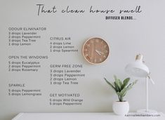 Happy Diffuser Blends, Clean Air Diffuser Blend, Diffuser Blends Doterra, Clean House Smell, Doterra Diffuser Blends, Essential Oil Combinations, Doterra Essential Oils Recipes, Essential Oil Diffuser Blends Recipes, Young Living Essential Oils Recipes